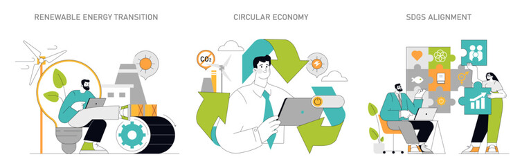 Sustainability and CSR Vector illustration