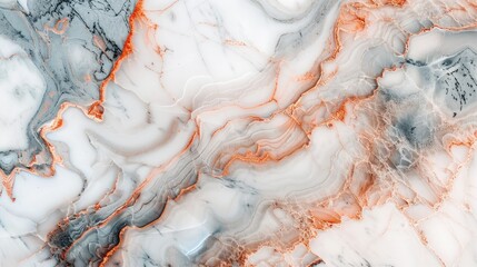 Abstract Marble Texture with Grey and Orange Veins