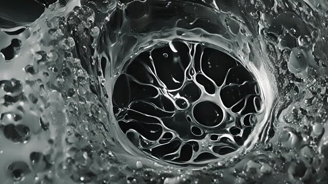 An electron micrograph of a cell with dilated ER cisternae and disrupted ER morphology a hallmark of severe ER stress.
