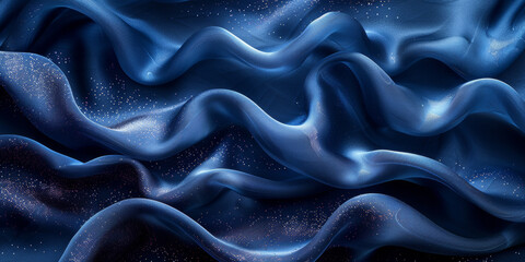 effect wave liquid design your space copy background elegant blue dark pleats soft wavy fabric shiny background texture satin silk blue dark background abstract blue black 