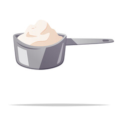 Measure cup of flour vector isolated illustration