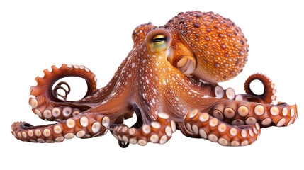 Octopus on transparent background
