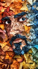 Vibrant Mosaic of Tortilla Chips Showcasing a Captivating Abstract Artwork