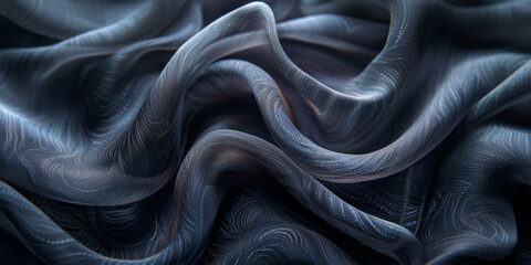 Obraz premium design your space copy background elegant black fabric folds soft beautiful background texture satin silk black background black abstract 