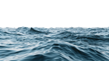 Ocean water sea surface on transparent background