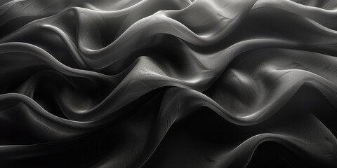 Obraz premium design your space copy background elegant black fabric folds soft beautiful background texture satin silk black background black abstract 