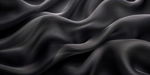 Obraz premium design your space copy background elegant black fabric folds soft beautiful background texture satin silk black background black abstract 
