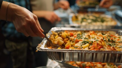 Community Connection Sharing Homemade Delights at a Potluck Gathering