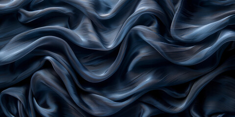 Obraz premium design your space copy background elegant black fabric folds soft beautiful background texture satin silk black background black abstract 