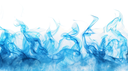 Blue fire sparks on transparent background 