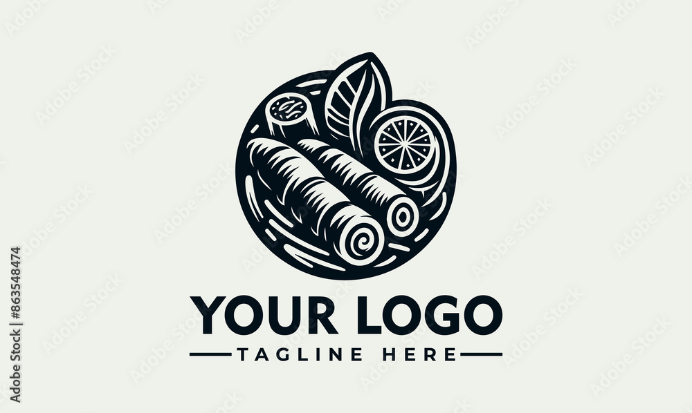 Sticker lumpia food vector logo unleash the flavor, versatility, and cultural richness of lumpia embrace the