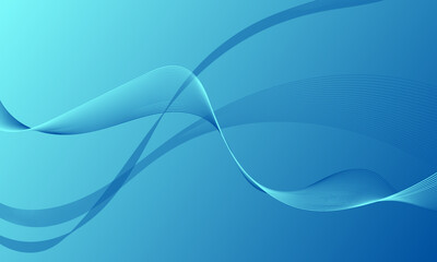 blue green turquoise lines wave curve on soft gradient abstract background
