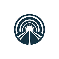 road tunnel logo vector illustration template design