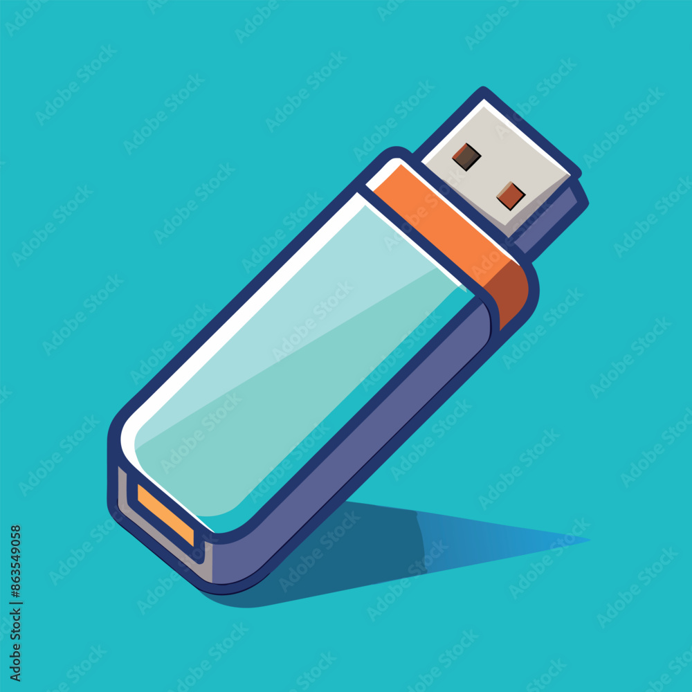 Fototapete usb symbol web-based isometric depiction of a usb vector icon