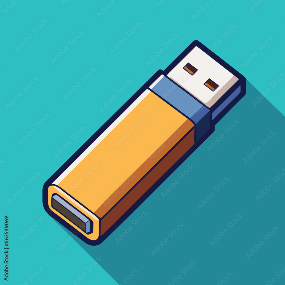 Fototapete usb symbol web-based isometric depiction of a usb vector icon
