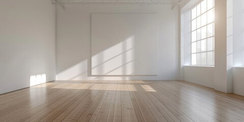 Obraz premium Empty White Room with a Large Window