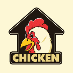 Chicken farm logo template with mascot