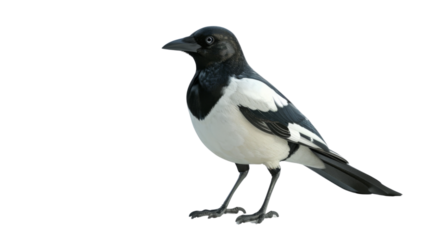 Magpie Bird on white background