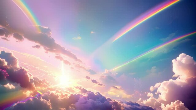 It was as if a million tiny crystals had been broken and released into the sky each one pulsating with a unique hue and contributing to the sparkling rainbow particles dancing above.