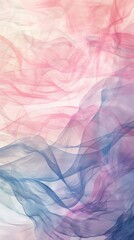 Fototapeta premium A close-up of pink and blue sheer fabric swirling in the air, creating a soft and abstract background