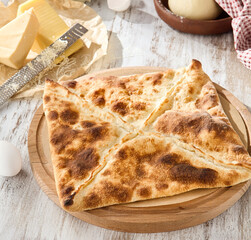 Enjoying Traditional Georgian Cheese Bread 