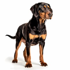 Obraz premium Greek harehound dog breed standing against white background, AI Generated