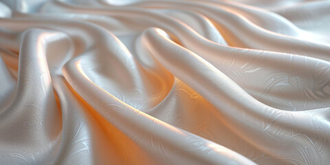 Obraz premium background texture fabric soft white blurred abstract calm peaceful shine movement natural graphic satin silky material effect ripple fashion elegant fold smooth beauty new textile luxurious silk 