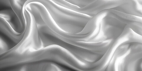 Obraz premium background texture fabric soft white blurred abstract calm peaceful shine movement natural graphic satin silky material effect ripple fashion elegant fold smooth beauty new textile luxurious silk 