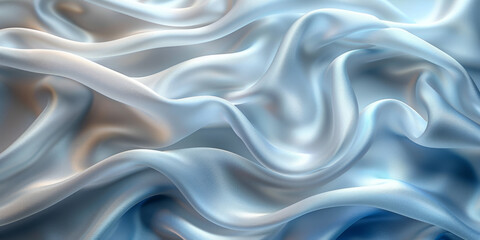 Obraz premium background texture fabric soft white blurred abstract calm peaceful shine movement natural graphic satin silky material effect ripple fashion elegant fold smooth beauty new textile luxurious silk 