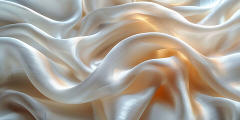 Fototapeta premium background texture fabric soft white blurred abstract calm peaceful shine movement natural graphic satin silky material effect ripple fashion elegant fold smooth beauty new textile luxurious silk 