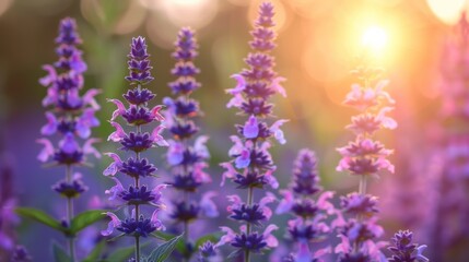 Fototapeta premium Salvia Flowers in the Garden 