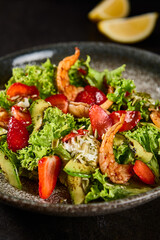 Fresh Shrimp and Strawberry Salad in a Bowl A Vibrant and Healthy Mix for Summer Dining