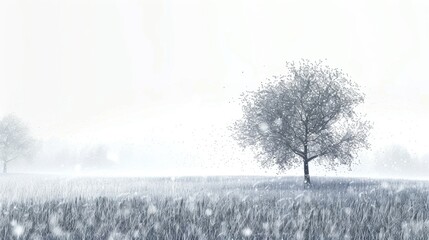 Transition from Snow to Rain - Photorealistic Winter Weather Changing, Isolated on White Background