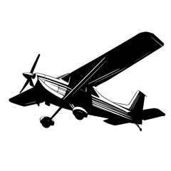 airplane isolated on white, light plane vector illustration