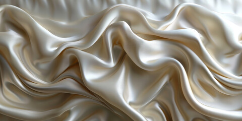 Obraz premium pattern Background fabric silk ivory Texture bride silky curve glossy satin affectionate industry drapery wave seductive bedding white fashion clothes drape curtain shiny clothing material depth 