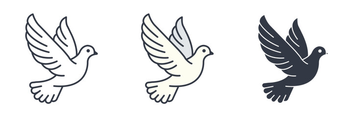 Dove Icon symbol vector illustration isolated on white background
