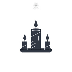 Naklejka premium Candle Icon symbol vector illustration isolated on white background