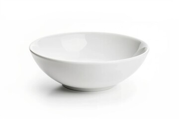 White Ceramic Bowl on Plain Background