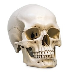 Human Skull Isolated on White Background
