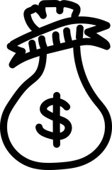 Money Bag Finance Doodle Hand Drawn