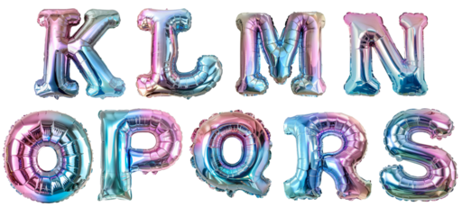 Colorful Gradient Metallic Balloon Letters