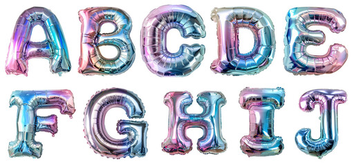 Colorful Gradient Metallic Balloon Letters