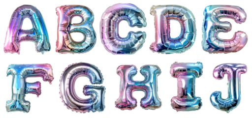 Colorful Gradient Metallic Balloon Letters