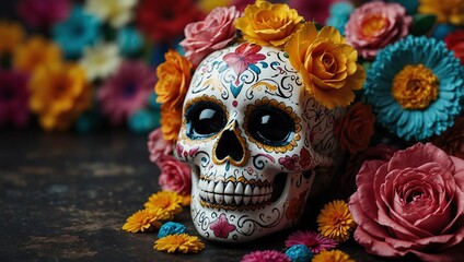 Sugar Skull Photos:Explore these mesmerizing sugar skull pictures, a digital treat for designers. With their complex designs, these pictures capture the heart of tradition, making them fantastic for s