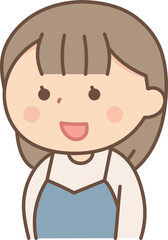 横向きの笑顔の女性