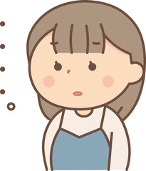 Obraz premium 絶句する女性のイラスト