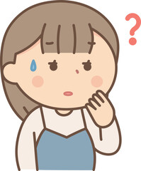 疑問に思う女性のイラスト