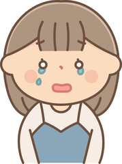 しくしく泣く女性のイラスト
