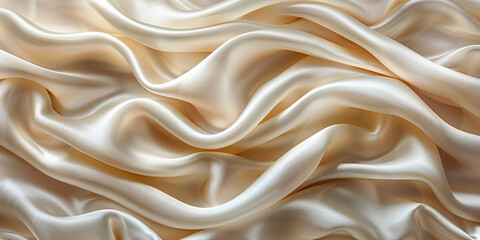 Fototapeta premium pattern Background fabric silk ivory Texture bride silky curve glossy satin affectionate industry drapery wave seductive bedding white fashion clothes drape curtain shiny clothing material depth 