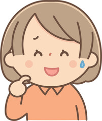 愛想笑いをする女性のイラスト